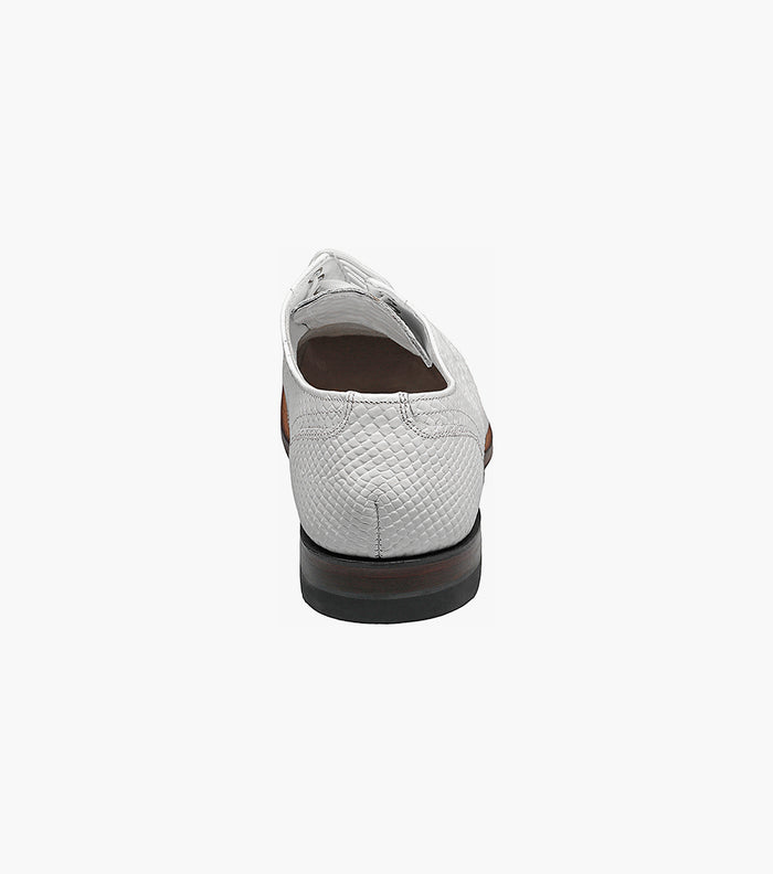 Stacy Adams MADISON Anaconda Plain Toe Oxford White by Stacy Adams Shoes