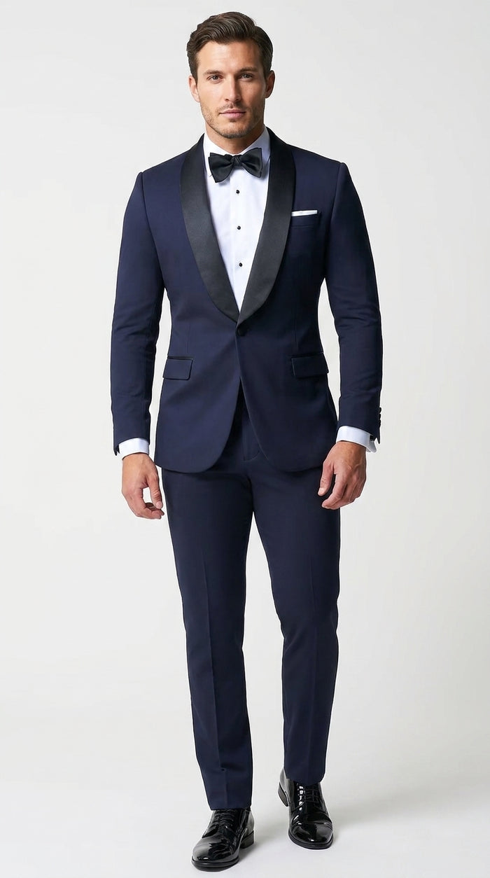 Men’s Father of the Bride Tuxedo Suit – Shawl Lapel Wedding Suit in Black, Navy or Hunter Green