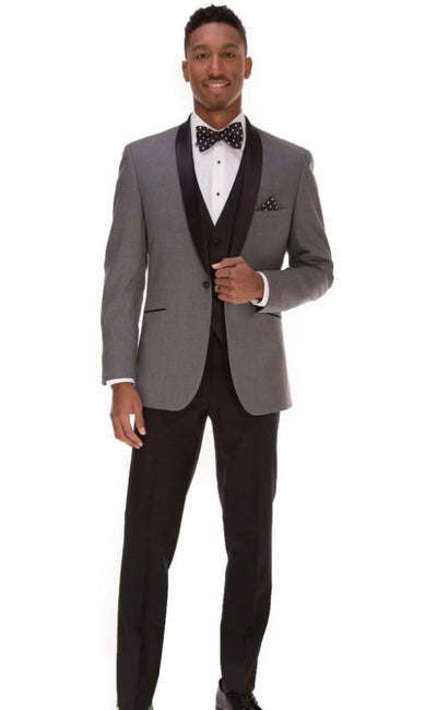 Mens Grey Shawl Lapel Tuxedo Jacket 2   - from alligatorwarehouse.com