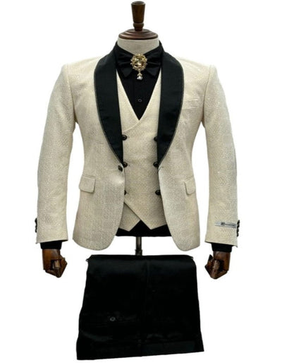 Ivory Wedding Suit - Cream Tuxedo Suit - Ivory Dinner Jacket Plus Pants 1   - from alligatorwarehouse.com