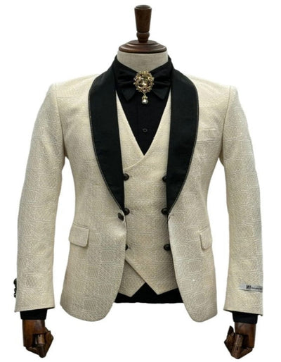 Ivory Wedding Suit - Cream Tuxedo Suit - Ivory Dinner Jacket Plus Pants 2   - from alligatorwarehouse.com