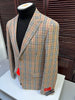 Classic Beige Checkered Blazer – Tan Plaid Sport Coat - Camel Windowpane Pattern 6   - from alligatorwarehouse.com