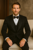 Black Italian Wool 3-Piece Modern Fit Tuxedo 4   - from alligatorwarehouse.com
