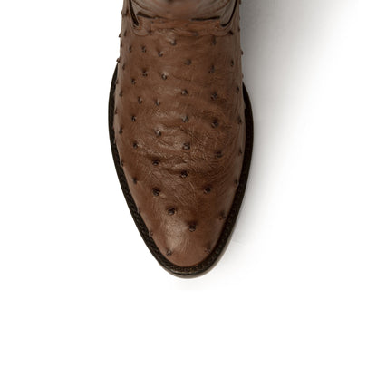 Ferrini Colt Ostrich Quill Medium Round Toe Cowboy Boot in Brown