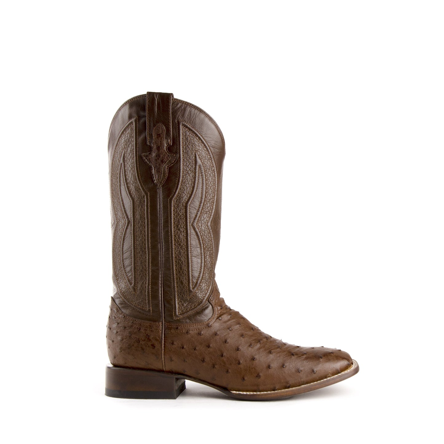 Ferrini Colt Ostrich Quill Square Toe Cowboy Boot in Kango Tabac