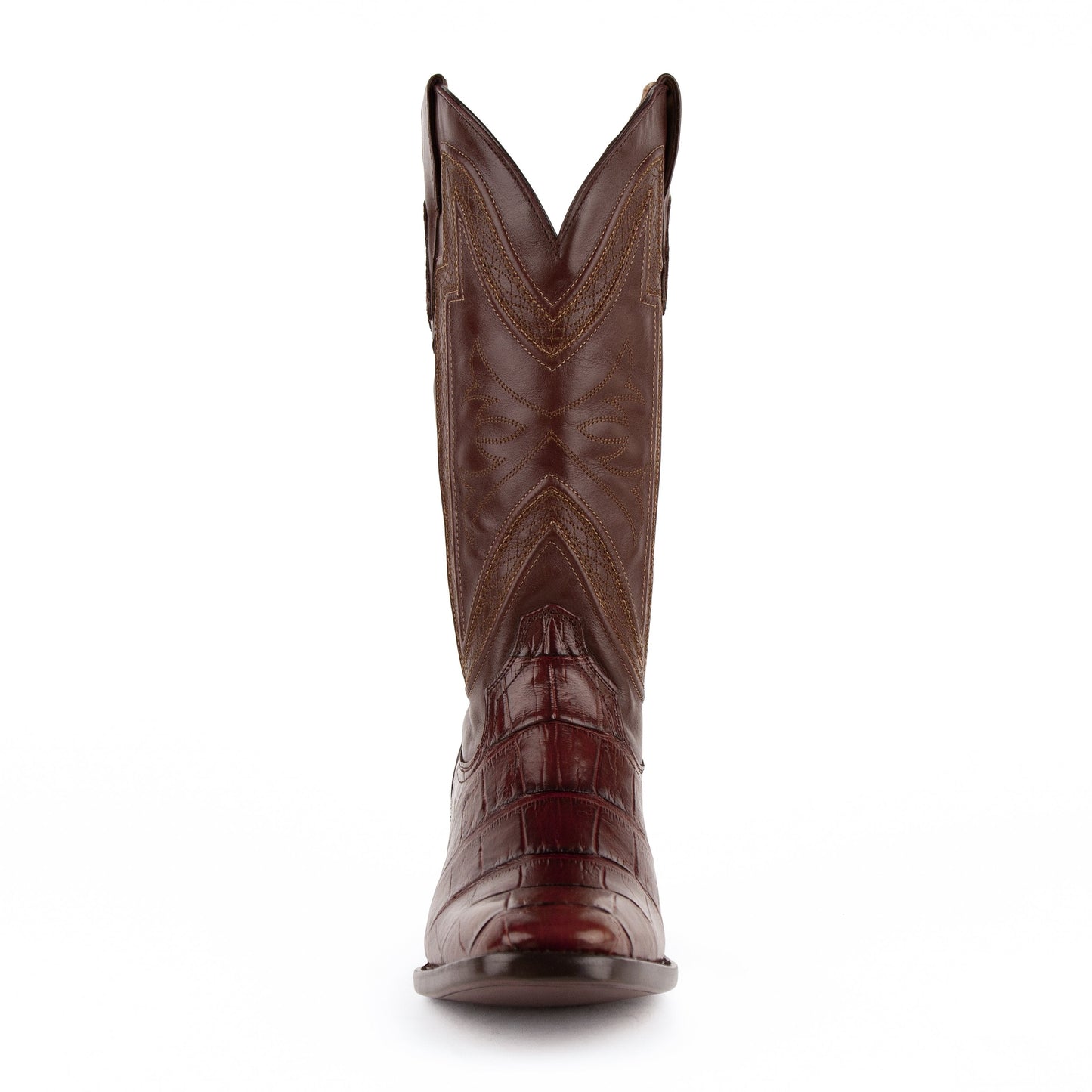 Mens Ferrini French Toe Alligator Belly Cowboy Boot in Brown