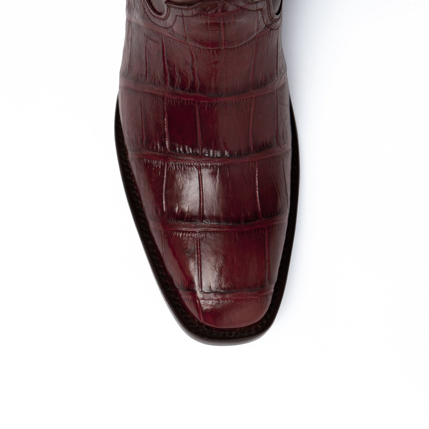 Mens Ferrini French Toe Alligator Belly Cowboy Boot in Brown