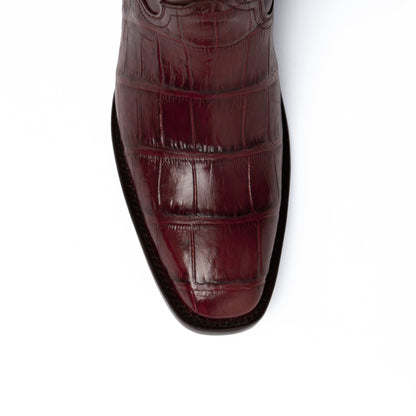 Mens Ferrini French Toe Alligator Belly Cowboy Boot in Brown