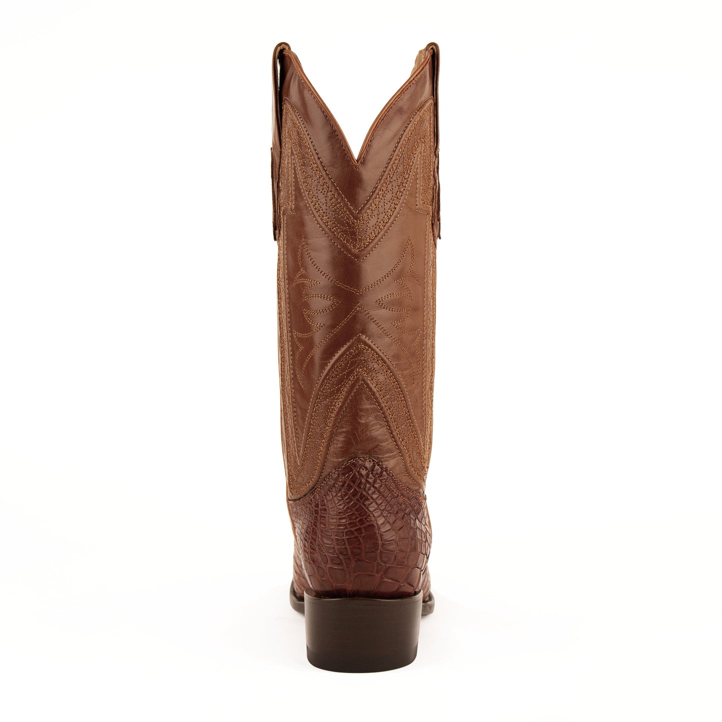 Mens Ferrini Alligator Belly Narrow Square Toe Cowboy Boot in Cognac