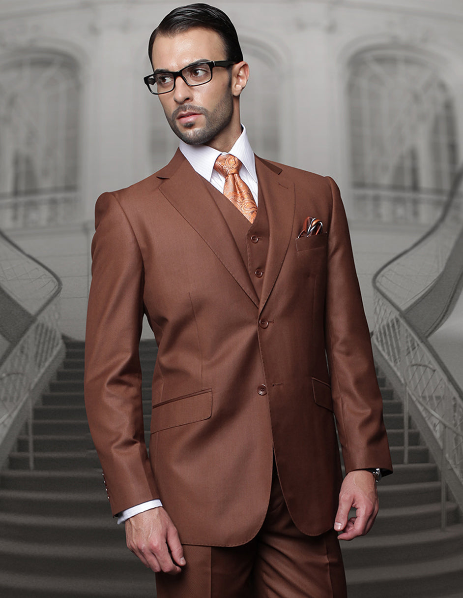 Mens 2 Button Classic Fit Pleated Pant Suit in Big & Tall Sizes in Copper 1 TZ-100_COPPER_56R  - from alligatorwarehouse.com