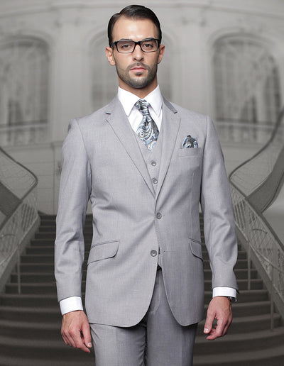 Mens 2 Button Classic Fit Pleated Pant Suit in Big & Tall Sizes in Grey 1 TZ-100BG_GRAY_58R  - from alligatorwarehouse.com