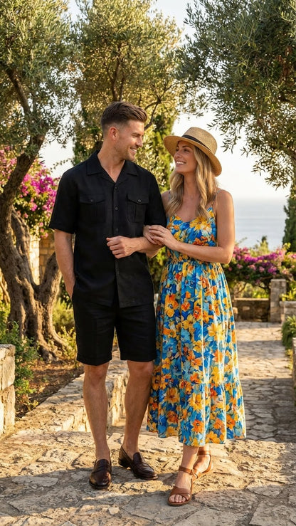 Men’s Black Walking Suit with Short – Classic Leisure and Casual Outfit