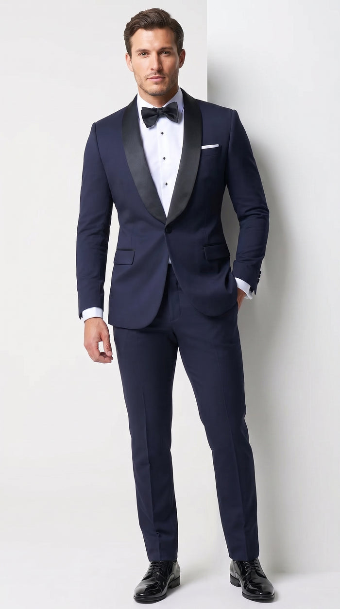 Men’s Father of the Bride Tuxedo Suit – Shawl Lapel Wedding Suit in Black, Navy or Hunter Green