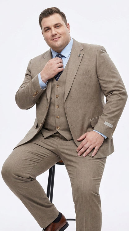 Men’s Taupe Olivish Tan 3-Piece Suit – Elegant Tan Wedding, Business & Formal Suit with Vest
