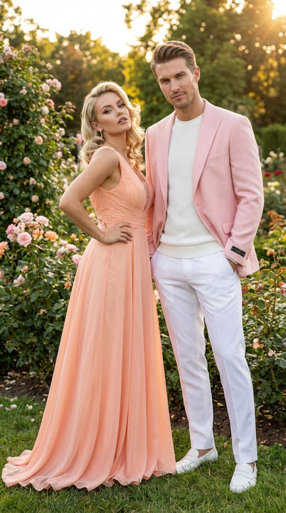 Mens Peach Pink Blazer Jacket – Modern Formal Sport Coat for Wedding, Party and Business Wear - Summer Jacket