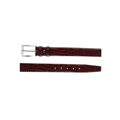 CBelt -3470 Croco Leather Belt - Tabbaco