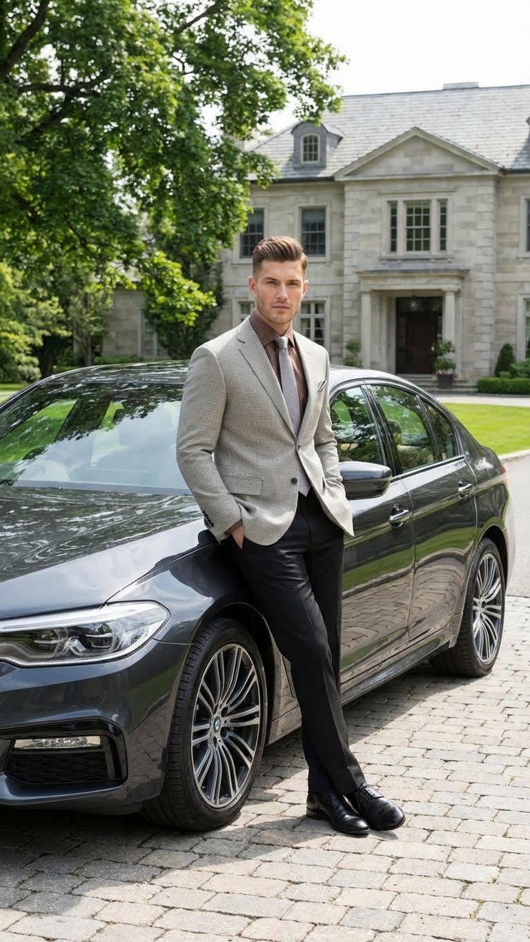 Men’s Black and White Houndstooth Blazer Jacket, Classic Formal Sport Coat for Business, Wedding and Dress Wear