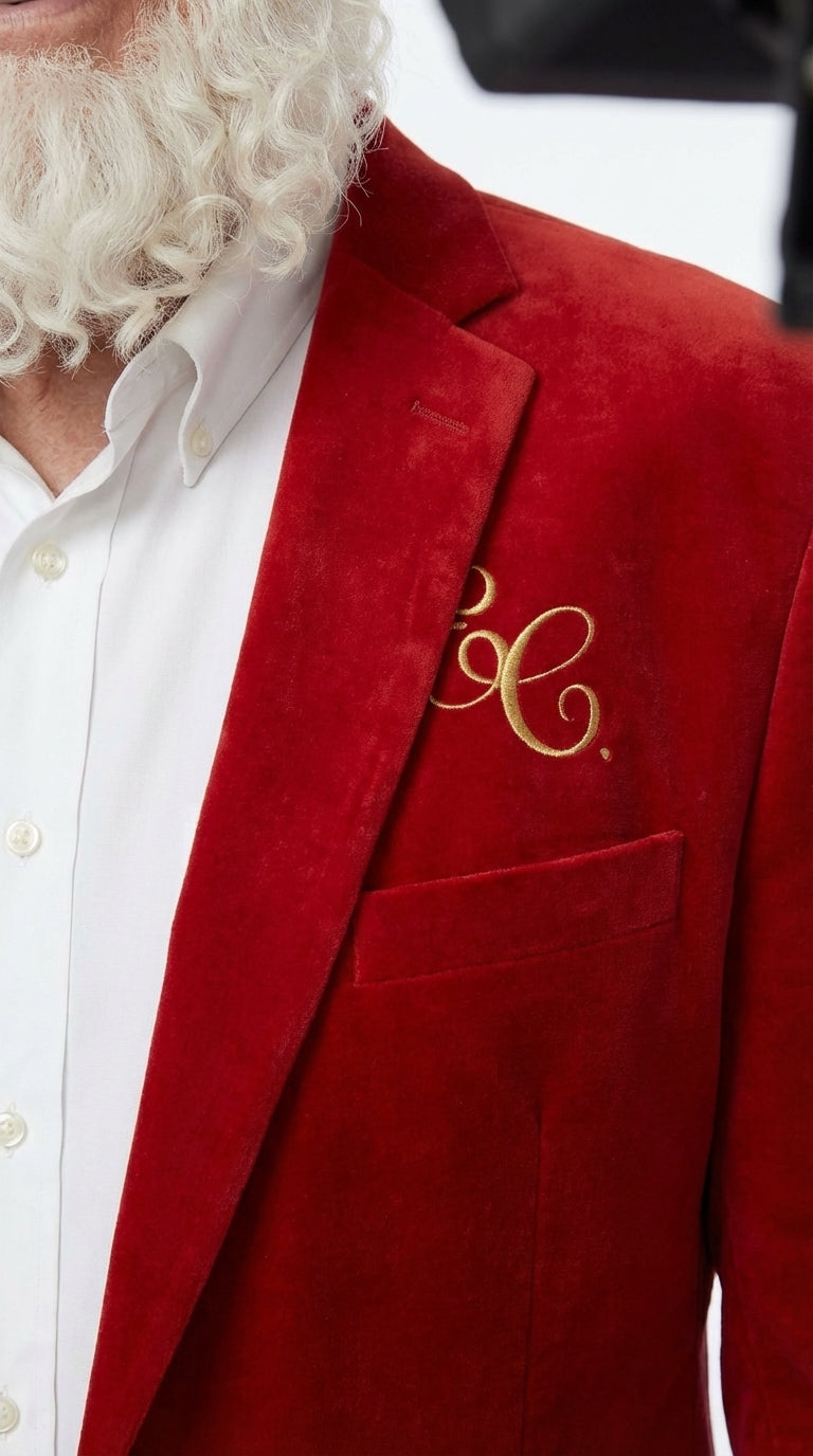 Men’s Red Velvet Blazer Santa Clauses Tim Allen Inspired Jacket – Festive Christmas Party Blazer, Holiday Costume Jacket Christmas New Year