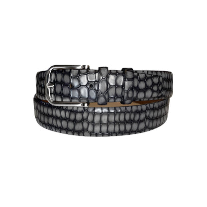 CBelt -3470 Croco Leather Belt - Grey