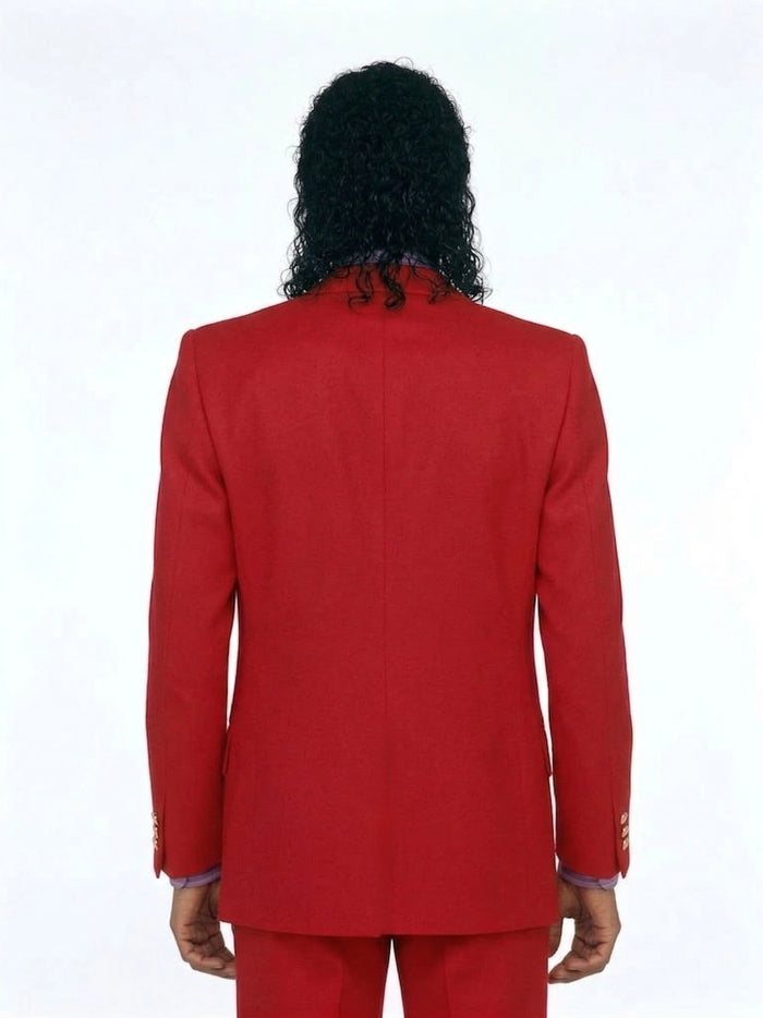 Men’s Red Suit Michael Jackson Award Ceremony Inspired Jacket – Classic Double Breasted Formal Suit , Stylish Party Dinner Jacket, Vintage Stage Wear
