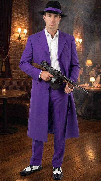 Pimp Halloween Joker Costume Purple Zoot Suit for Men