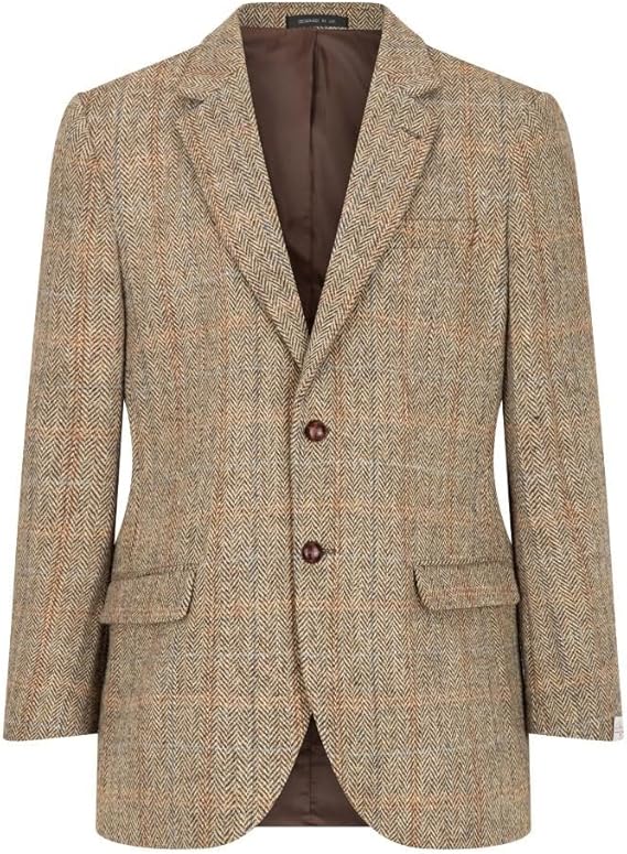 Walker and Hawkes Harris Tweed Blakemore Blazer for Men - Hand-Woven Wool Tweed Jacket with Polyester Lining, Regular Fit