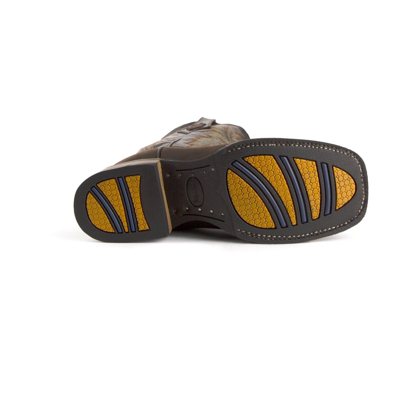 Mens Ferrini Maverick Square Toe Leather Cowboy Boot in Chocolate