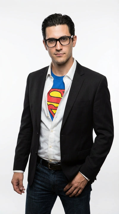 Mens Black Blazer – Clark Kent Inspired Smart Casual Office Blazer for Men Classic Everyday Formal Jacket