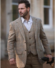 Walker and Hawkes Harris Tweed Blakemore Blazer for Men - Hand-Woven Wool Tweed Jacket with Polyester Lining, Regular Fit