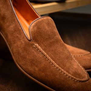 Zelli Bruno Brown Suede Loafer | Handcrafted Italian Dress Shoe