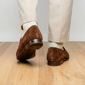 Zelli Bruno Brown Suede Loafer | Handcrafted Italian Dress Shoe