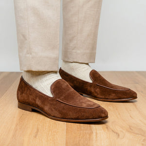 Zelli Bruno Brown Suede Loafer | Handcrafted Italian Dress Shoe