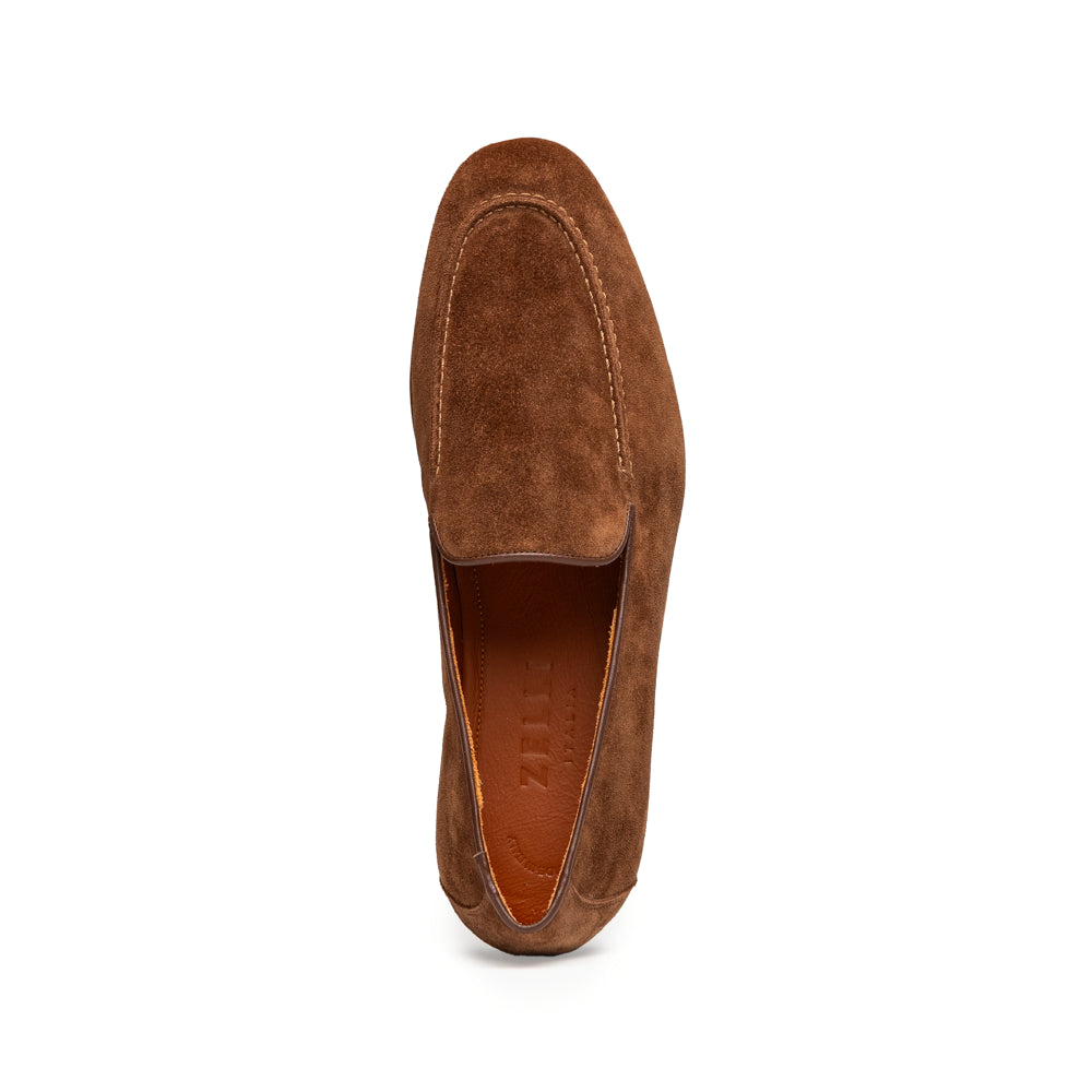 Zelli Bruno Brown Suede Loafer | Handcrafted Italian Dress Shoe