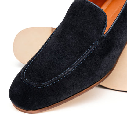 Zelli Bruno Handcrafted Italian Suede Loafer in Sophisticated Navy