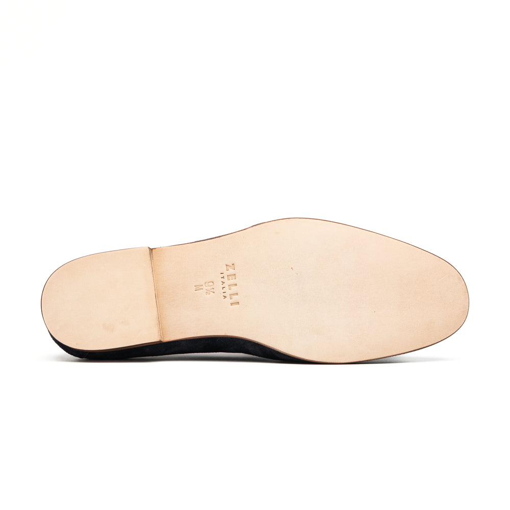 Zelli Bruno Handcrafted Italian Suede Loafer in Sophisticated Navy