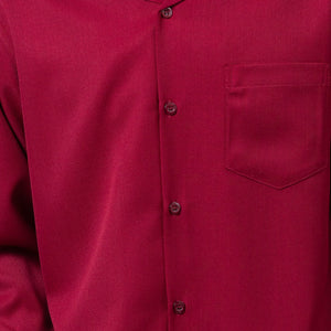 Burgundy 2-Piece Solid Long Sleeve Walking Suit