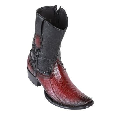 King Exotic Men's Ostrich Leg Boots Faded Burgundy - H79B Dubai Toe 1 479B0538-01  - from alligatorwarehouse.com
