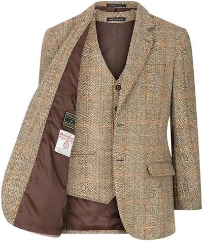 Walker and Hawkes Harris Tweed Blakemore Blazer for Men - Hand-Woven Wool Tweed Jacket with Polyester Lining, Regular Fit 15   - from alligatorwarehouse.com