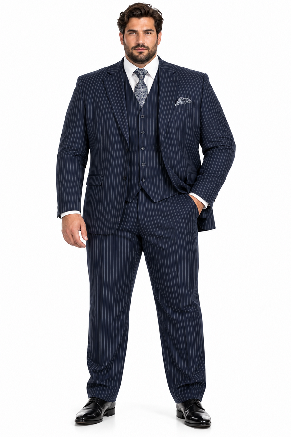 1920s Mens Suit - 1920s Mens Outfit - 1920s  costume  Bold Pinstripe  Navy