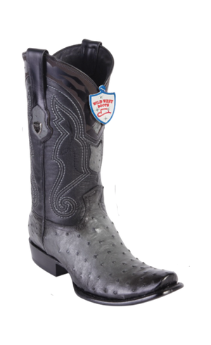 Wild West Botas de Avestruz Horma Dubai Faded Gray