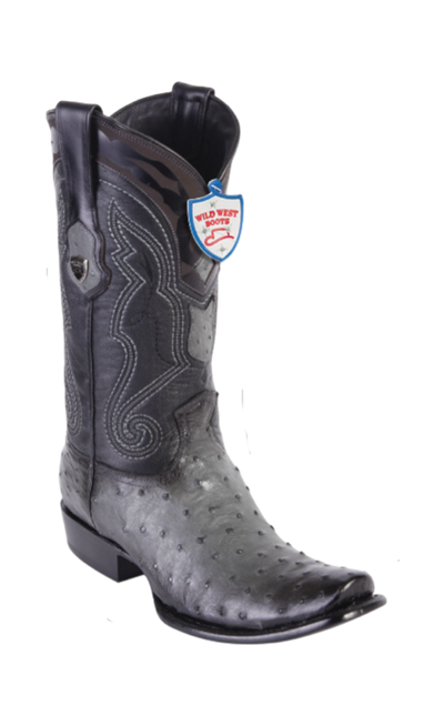 Wild West Botas de Avestruz Horma Dubai Faded Gray 1   - from alligatorwarehouse.com