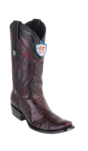 Wild West Botas de Avestruz Horma Dubai Blackcherry