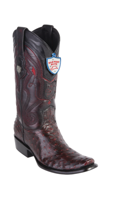 Wild West Botas de Avestruz Horma Dubai Blackcherry 1   - from alligatorwarehouse.com