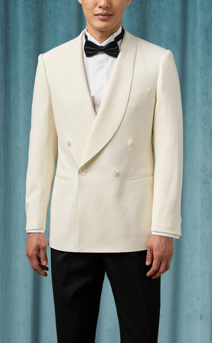 Mens Ivory Dinner Jacket  - Cream Wedding Tuxedo Jacket in Off White Blazer Shawl Collar Double breasted