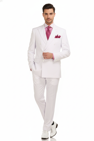 Men’s White Double-Breasted 3-Piece Suit Set – Premium Tailored Fit Formal Wedding and Evening Suit 6   - from alligatorwarehouse.com