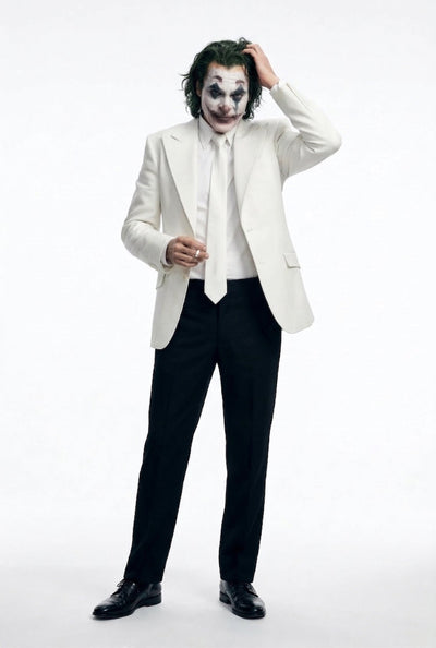 Men’s White Blazer Joker Folie à Deux Arthur Fleck Inspired Jacket – Classic Formal Party Blazer, Elegant Evening Wear, Stylish Costume Blazer