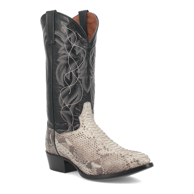 Dan Post Men's Manning Python Snakeskin Round Toe Boots - Natural 1 DP3036_7_D  - from alligatorwarehouse.com