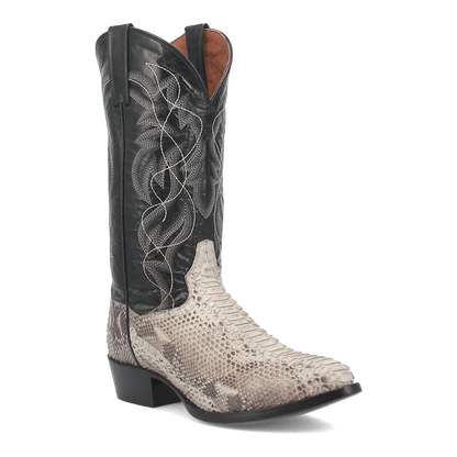 Dan Post Men's Manning Python Snakeskin Round Toe Boots - Natural
