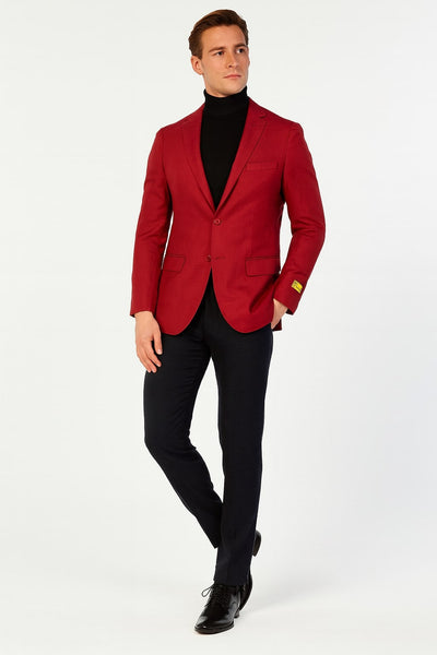 Men’s Burgundy Red - Wine  Two-Button Sport Coat – Stylish Blazer for Business, Parties 1   - from alligatorwarehouse.com