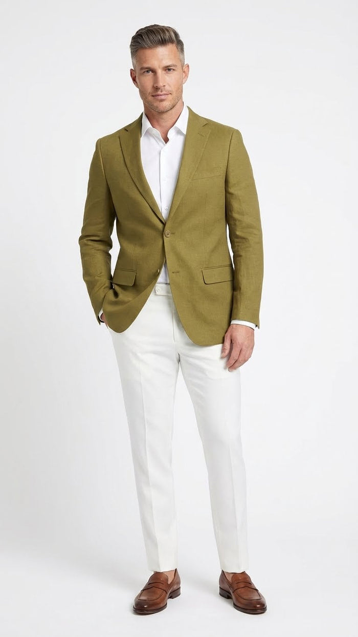 Men’s Olive Green Blazer Sport Coat – Summer in pistachio sage green